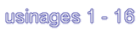 usinages 1 - 16 usinages 1 - 16